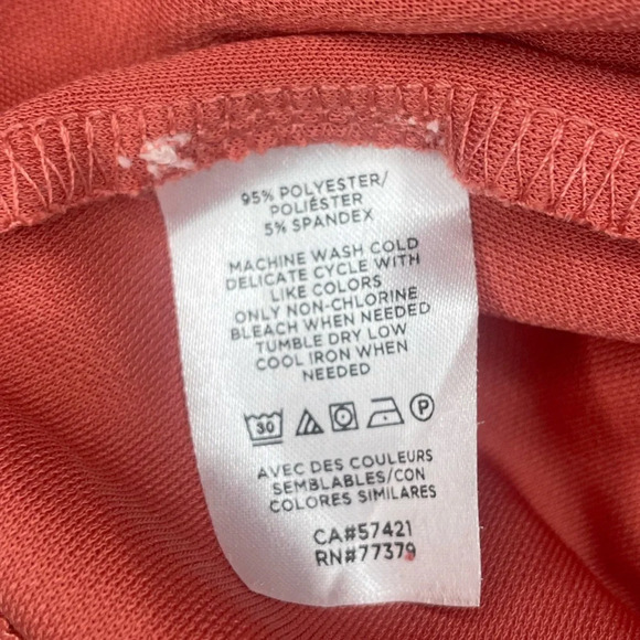 Ann Taylor Coral Off-Shoulder Top Size Small - Smocked Detail & Flowing Sleeves - Picture 4 of 9